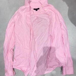 pink banana republic button up shirt